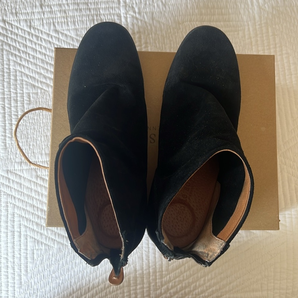 Emma Bootie Black Suede Ankle Boots - Picture 8 of 12